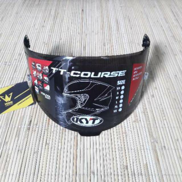 Flat Visor KYT TT Course Dark Smoke, Iridium, Clear / Visor TTC Norisk dan Original