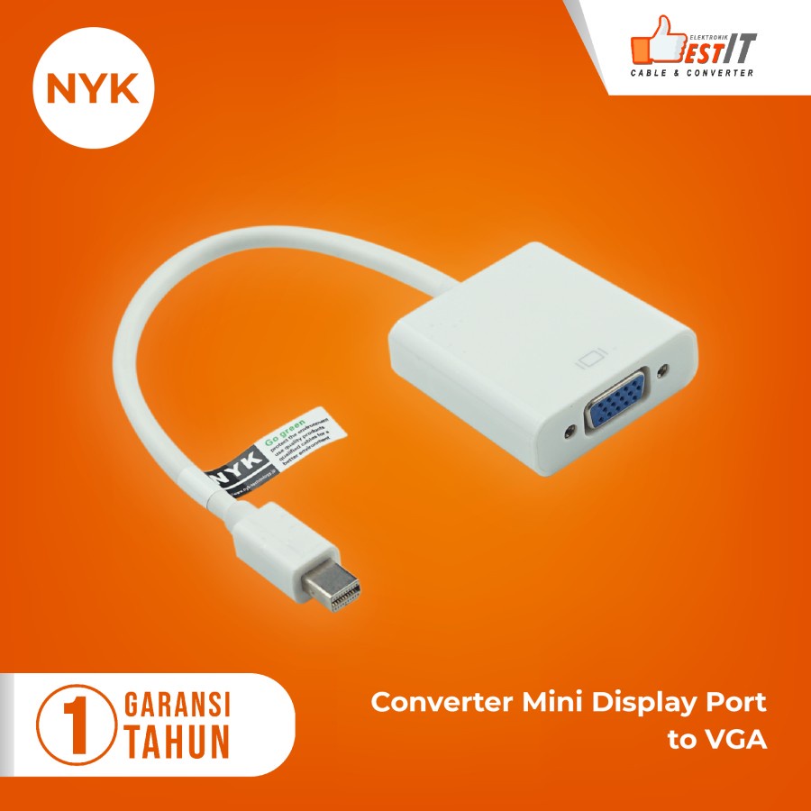 Kabel Mini DP to VGA NYK / Mini DisplayPort to Vga Converter NYK Original