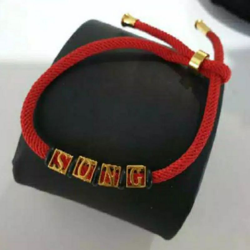 Gelang Nama Pasangan Bisa Request Nama Couple Bracelet Gold Emas asli