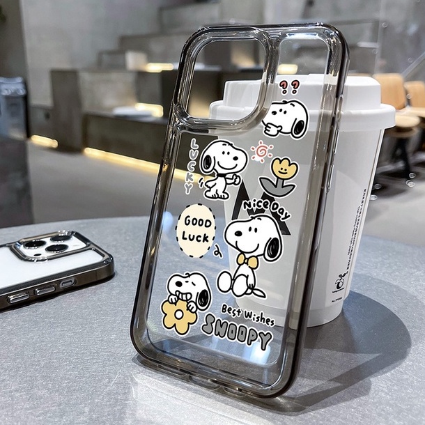 Soft Case Silikon TPU Transparan Motif Anjing Lucu Untuk IPhone 14 13 12 11 Pro XS Max X XR 8 7 6 6S Plus