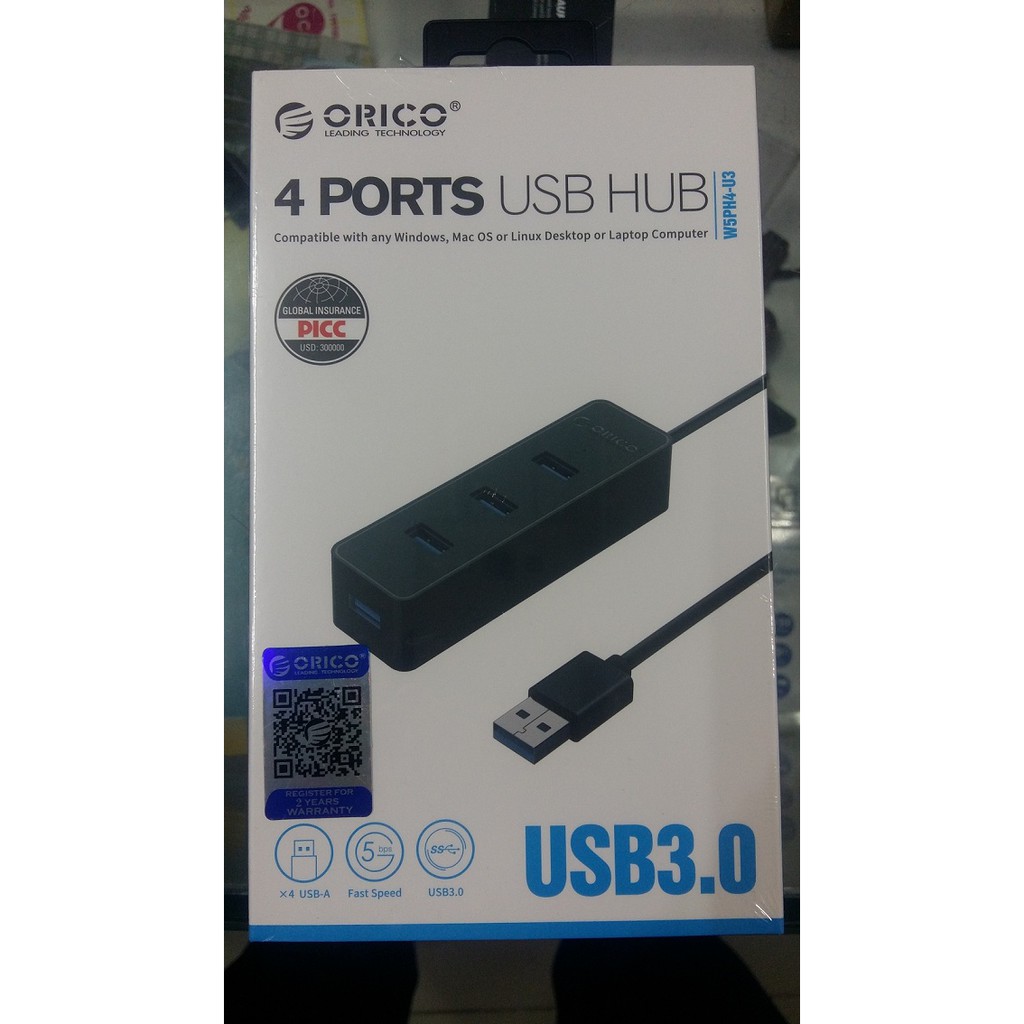 Orico USB HUB Ultra Mini USB 3.0 4 Port HUB / W5PH4-U3-V1 - Hitam