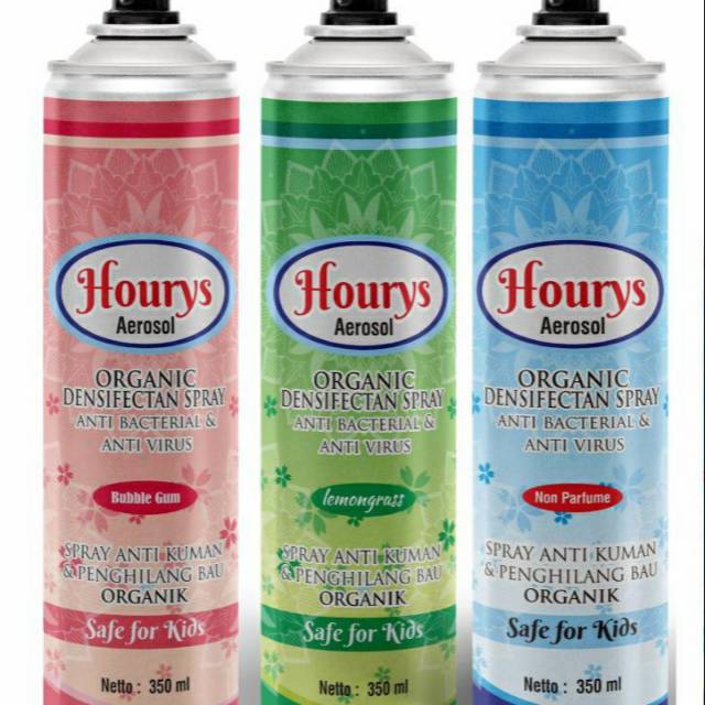 Hourys Aerosol Organik Disinfectant Spray (Bubblegum)