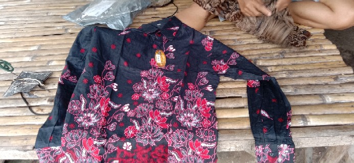 Kemeja Batik Pria Lengan Panjang Size M L Xl Xxl  Bswart Batik Hrb026 Kenongo Hem Panjang Padi