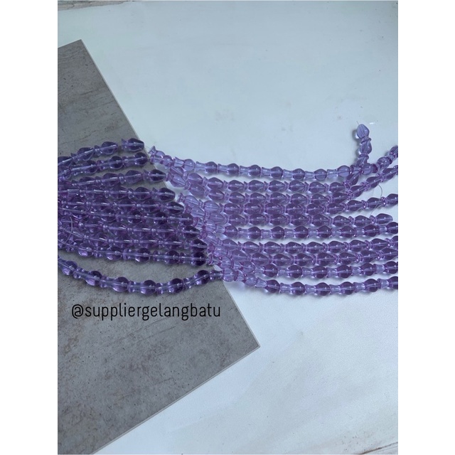 manik ujung kepala tasbih GUCI UNGU QUARTZ aksesori kalung gelang 10mm