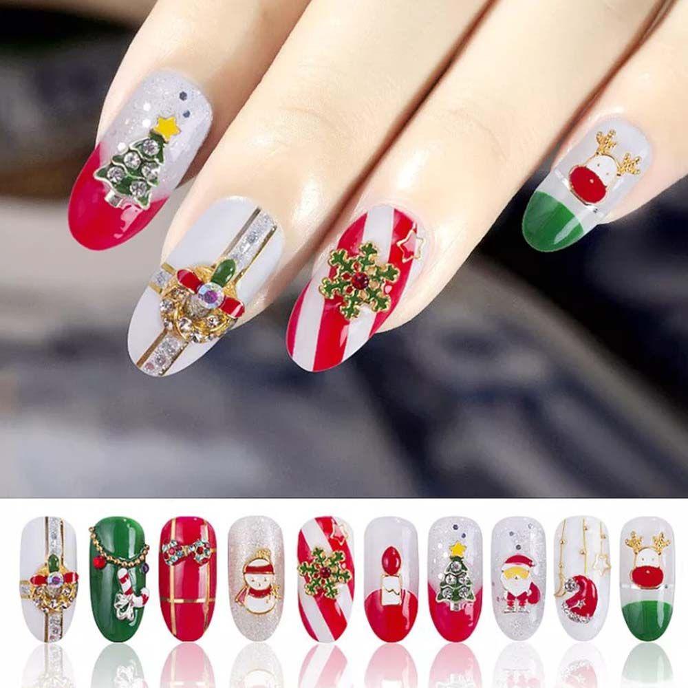 Quinton Ornamen Snowflake / Pohon Natal Bahan Alloy Untuk Dekorasi Nail Art DIY