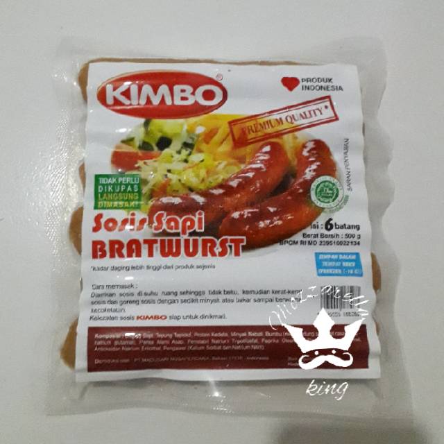 

Sosis Sapi Kimbo Original bratwurst Jumbo 6pcs 500gr Halal