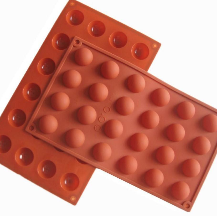 

fK1CodeCetakan Silikon 24 Setengah Mini Bola Half Ball Puding Coklat Es Rice Cake Permen Candy Hemis