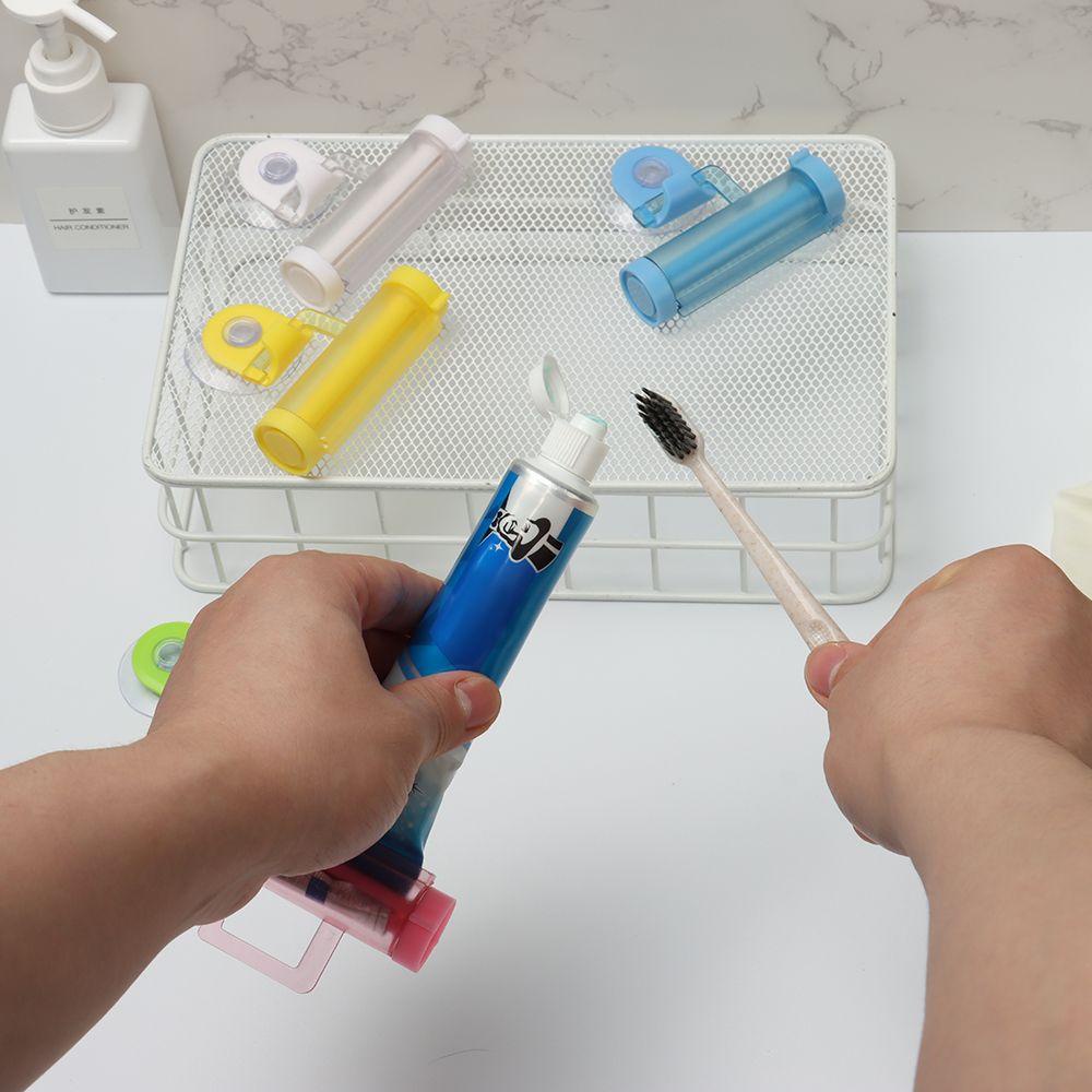 Solighter Rolling Toothpaste Dispenser New Reusable Sucker Gantung Rak Kamar Mandi