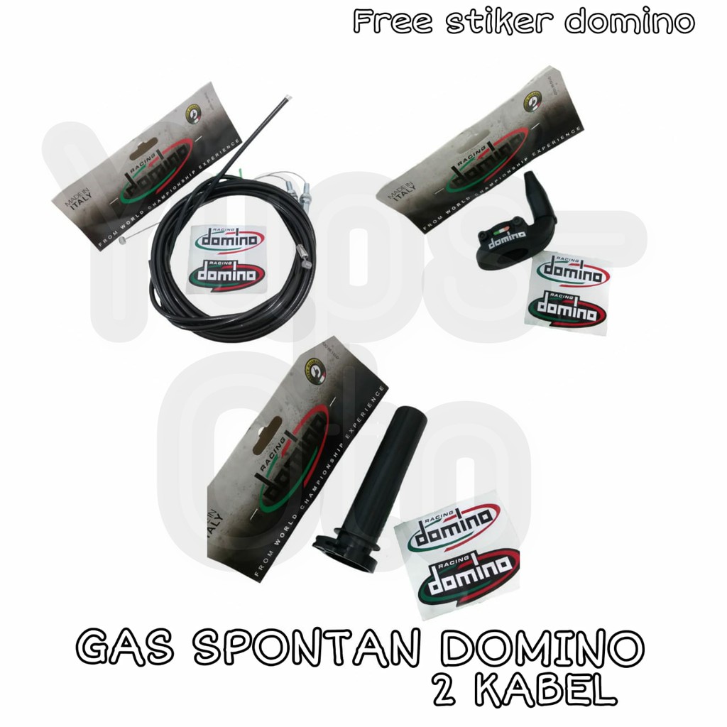 GAS SPONTAN DUA KABEL 2 CRF KLX VARIO CBR NINJA DOMINO ITALY UNIVERSAL FREE STIKER