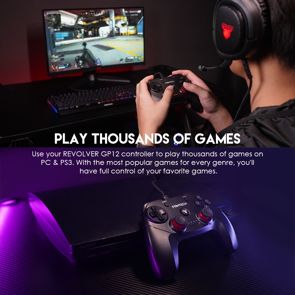 Gaming Controller Gamepad Joystick USB PS/XBOX/PC Fantech Shooter GP12 Wired Gaming Controller