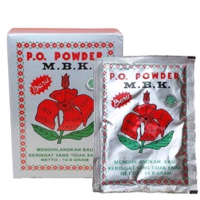 mbk powder silver anti bau badan 1 dus isi 12 sachet