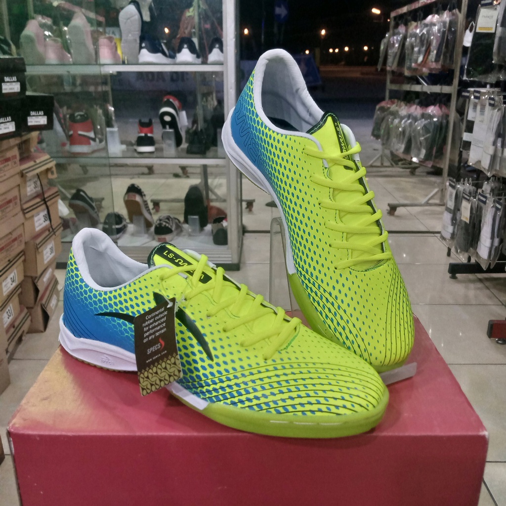 Sepatu futsal dewasa dan remaja Specs warna hijau/biru || Sepatu olahraga bola remaja dan dewasa