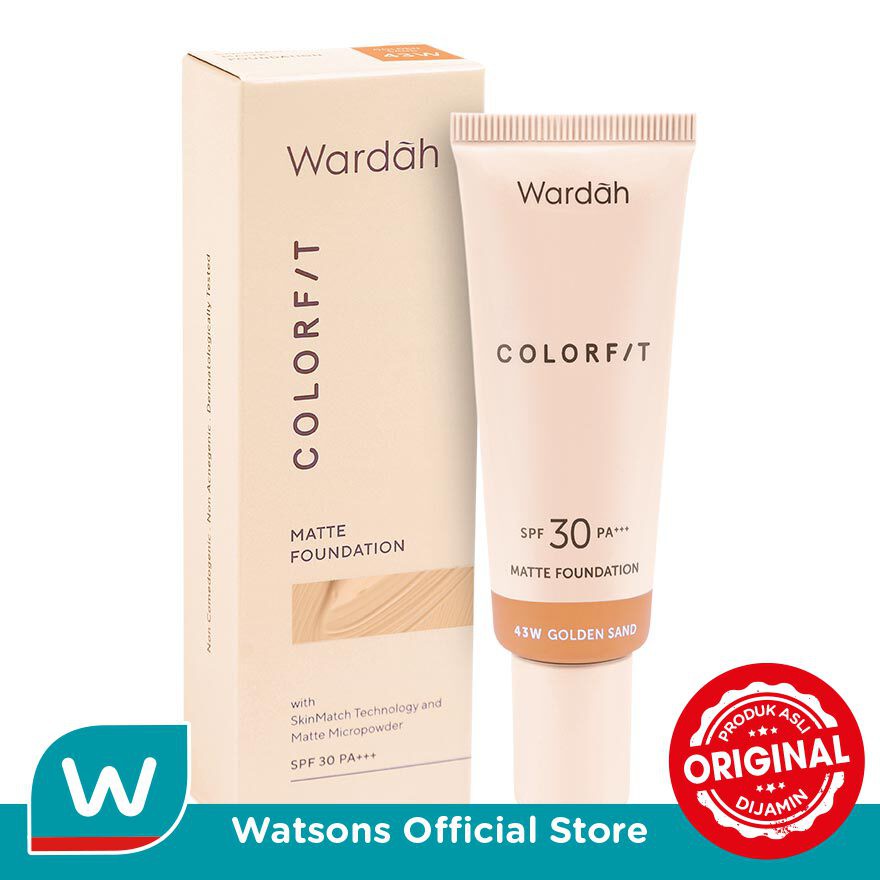 Wardah Colorfit Matte Foundation 43W Golden Sand