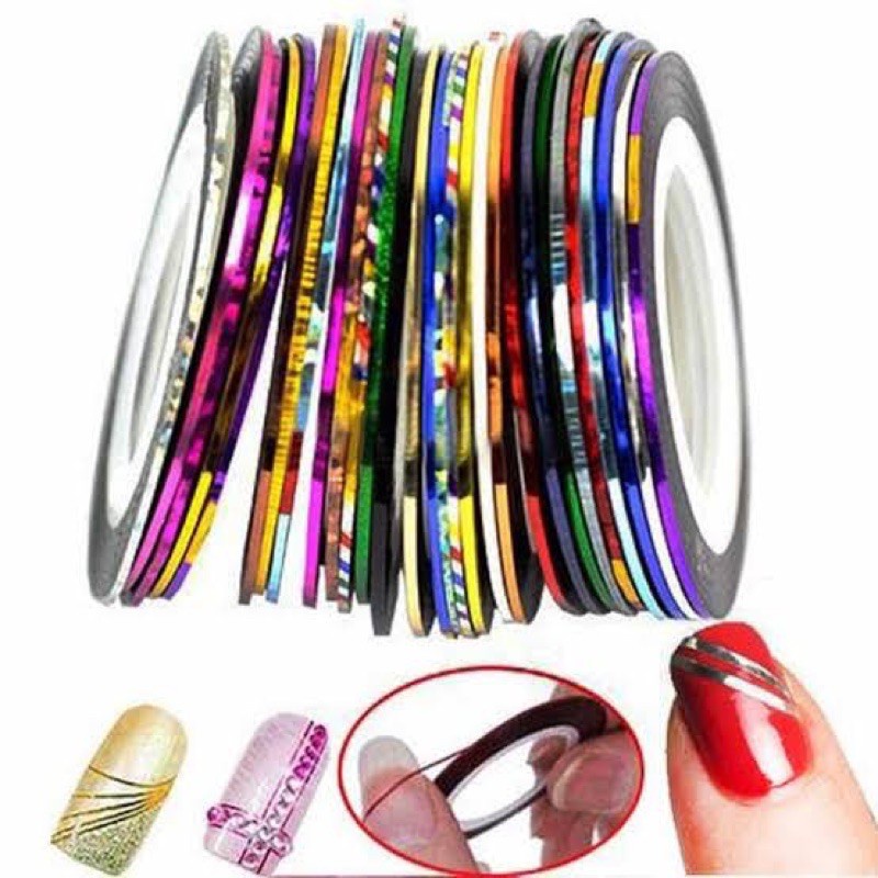 Nails Art Stripping tape 0.5mm tipis nailart nail strip tape random