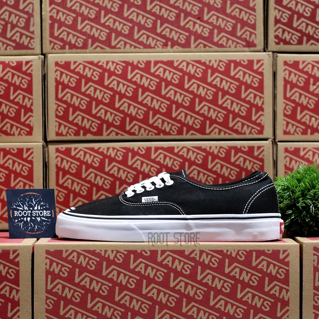 100% Bnib Sepatu Authentic Classic Black White / Sneakers Authentic Hitam Putih