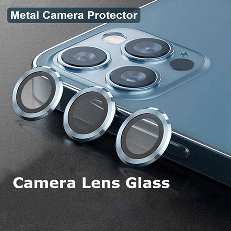 Pelindung Lensa Kamera Tempered Glass Dengan Ring Metal Untuk iPhone 13 Pro Max 13