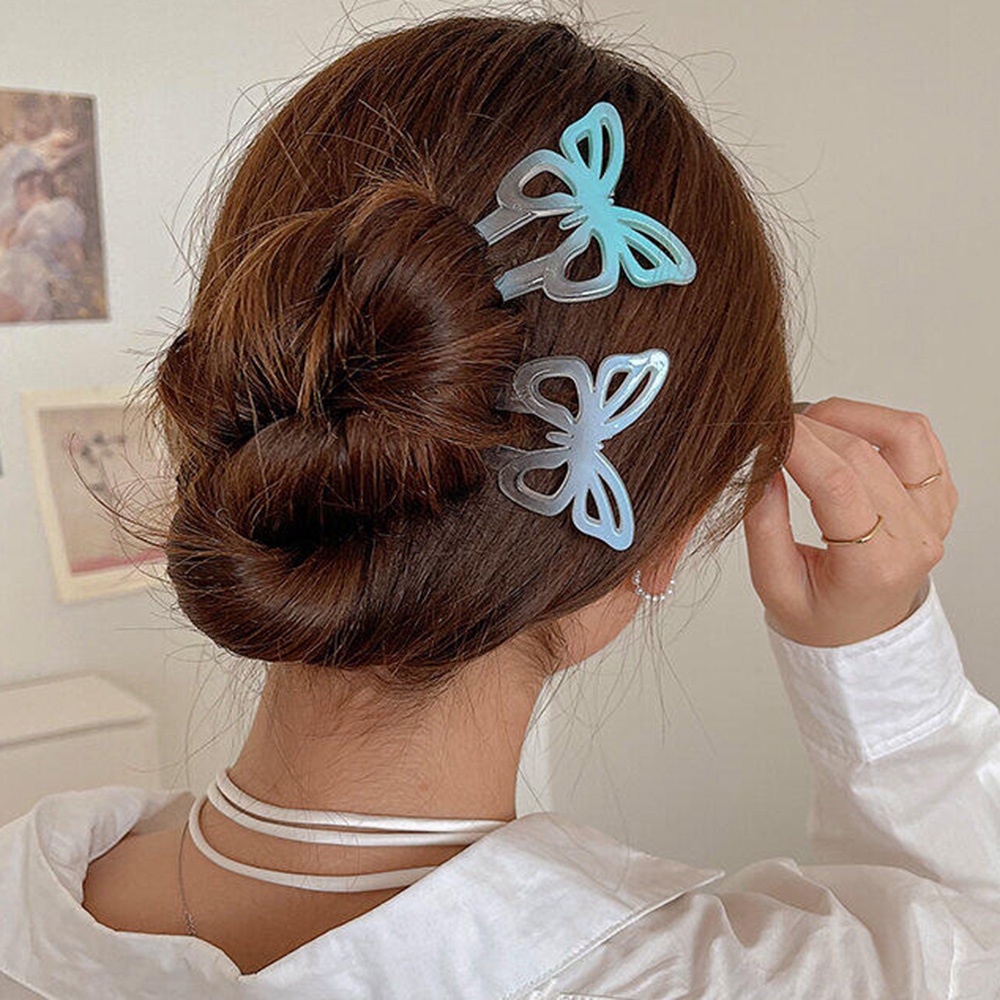 Jepit Rambut Bentuk U Desain butterfly Gaya Korea Untuk Wanita