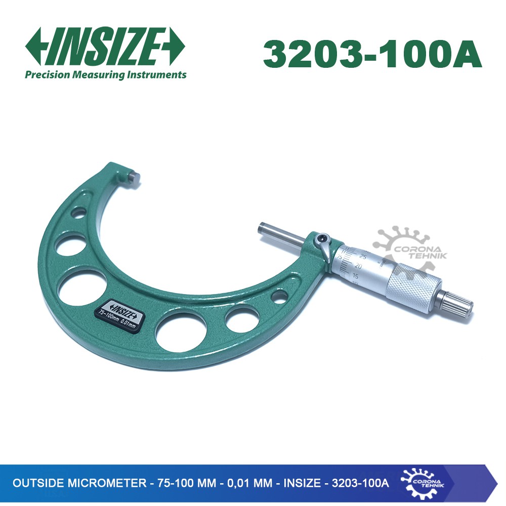 Insize - 3203-100A - Outside Micrometer - 75-100 mm - 0,01 mm