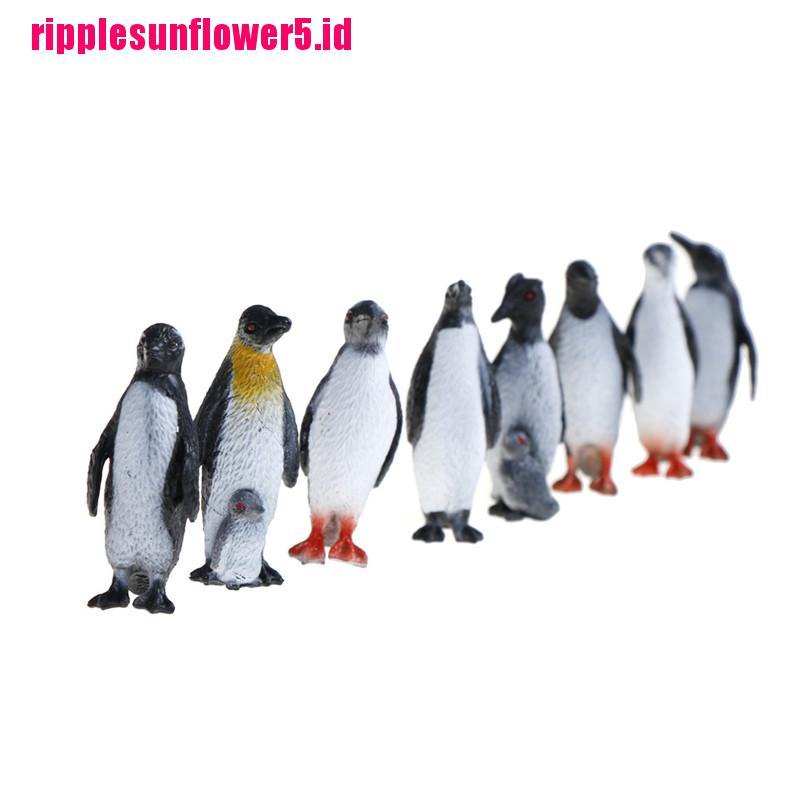 8pcs / set Action Figure Penguin Laut Kecil Bahan Plastik