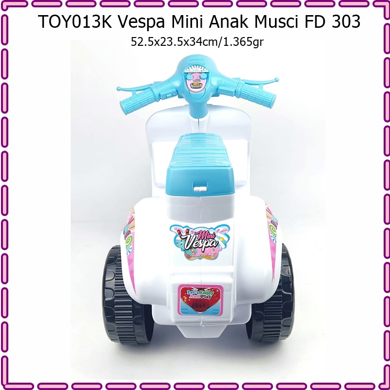 TOY013K Mainan Motor Vespa Mini Anak Music FD 303