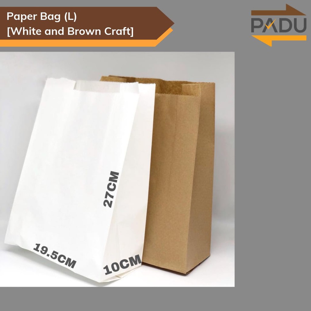 10X Food-Grade Kraft Paper Gift Bags Craft Packing for Food Snace and Bread JS