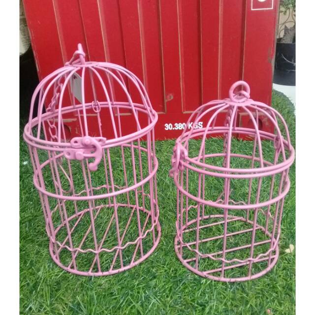 Sangkar Burung Pink / Sangkar 1 sett / Sangkar Murah / Sangkar burung Besi