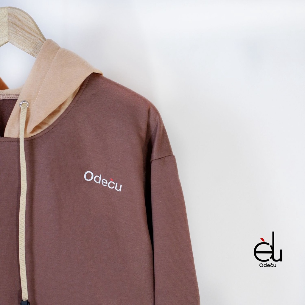 ODECU HOODIE TWO COLOR MOCCA COKSU SWEATER OVERSIZE WANITA PRIA