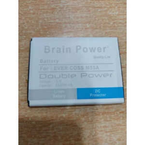 Double Power Battery Batere Batre Baterai Brain Power Evercoss M55A