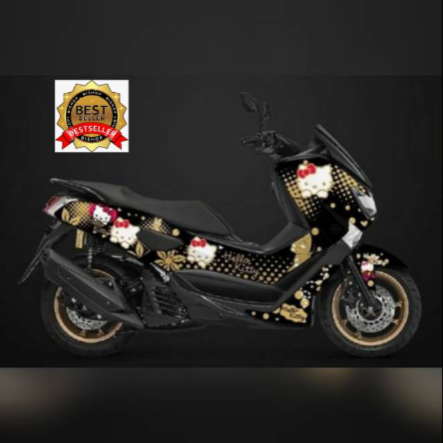 Decal NMAX Sticker NMAX Hello Kitty Black Gold