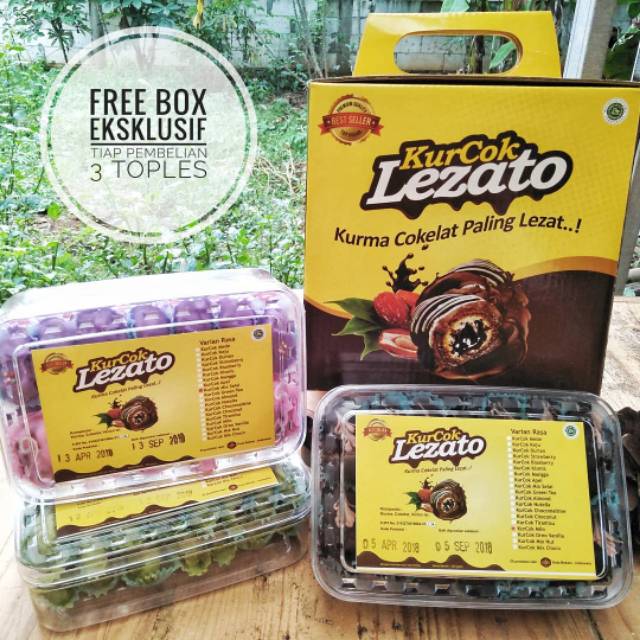 

Terlaris 1 paket (3 toples) kurma coklat lezato dengan berbagai varian rasa