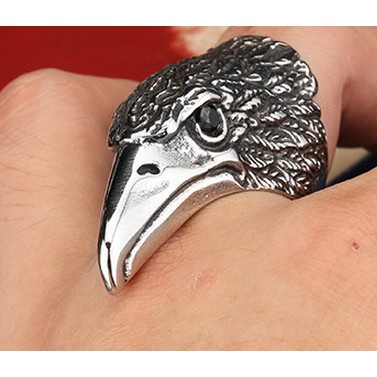 Cincin Pria Elang Eagle Head Titanium Steel Ring Cincin Armor Ring