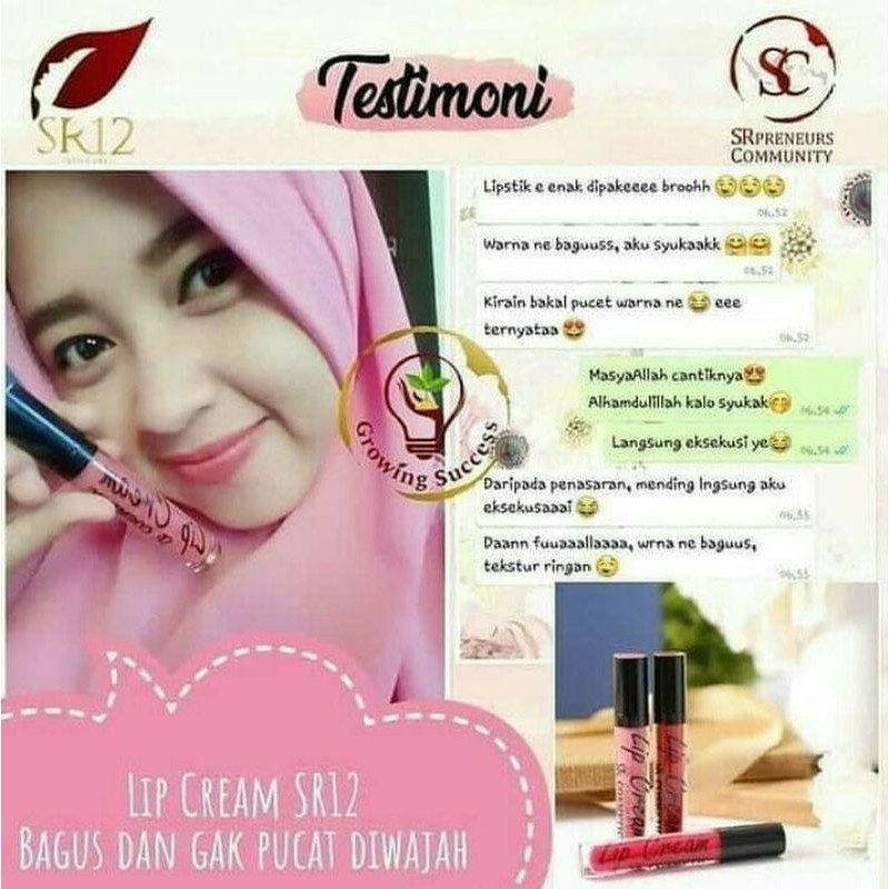 LIP CREAM MOIST SR12 BEBAS PARABEN..!! LIP KRIM LEMBUT &amp; NYAMAN DI BIBIR BERSTANDAR BPOM / KOSMETIK