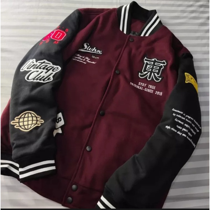 Jaket Varsity Baseball Original Full Bordir Pria dan Wanita - Jaket Bomber Varsity Original Premium Unisex/JAKET VARSTY ANIME ONE PIECE MONKEY D.LUFFY/Jaket Varsty Baseball Monkey D. Luffy Gear Fifth Gear 5 Sun God Nika/COD/Gratis Ongkir