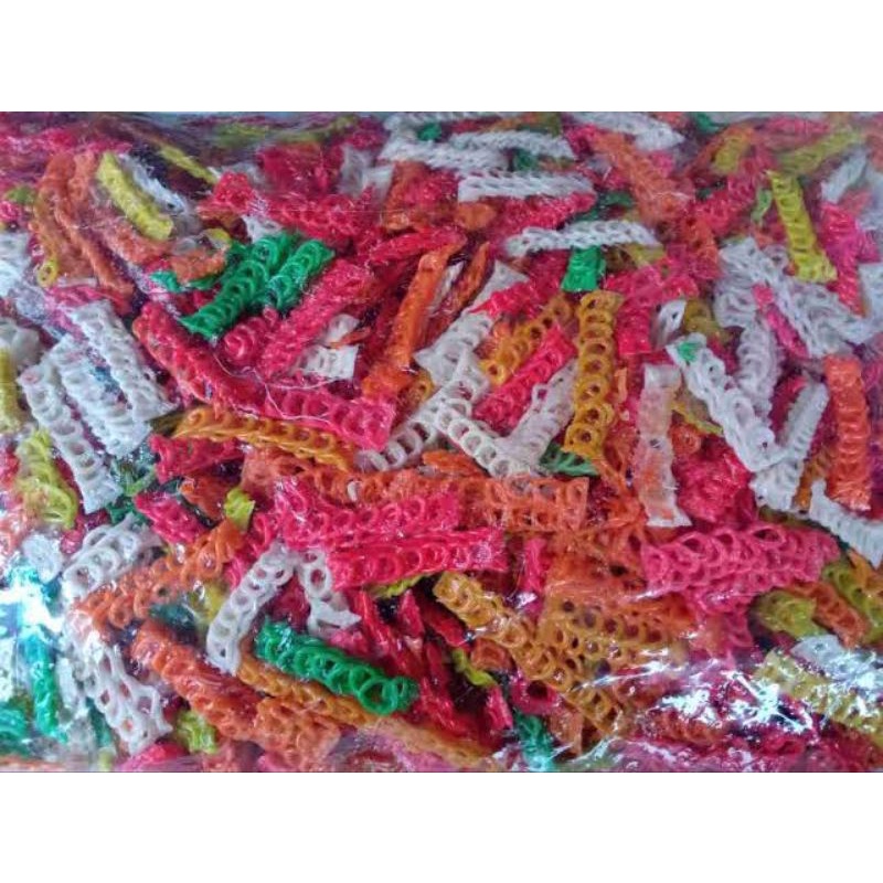 krupuk mentah 1bal 5kg/krecek seblak mentah tersanjung makaroni/mawar /udang/bawang murah