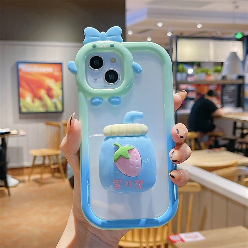 Case Transparan Dengan Holder Minuman Untuk iPhone 12 13 11 Pro Max X Xs Max Xr bbpm