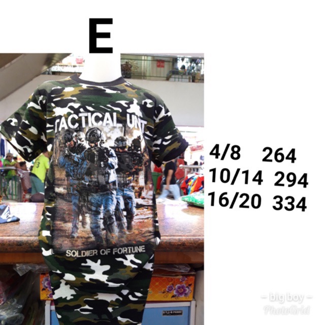 Setelan army E baju anak laki2 grosir murah harga mulai 22ribu sablon kaos katun lokal