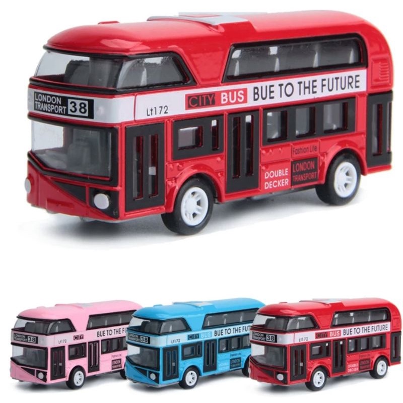 Mainan Mobil Mobilan Modern City Diecast Miniatur Bus Tingkat