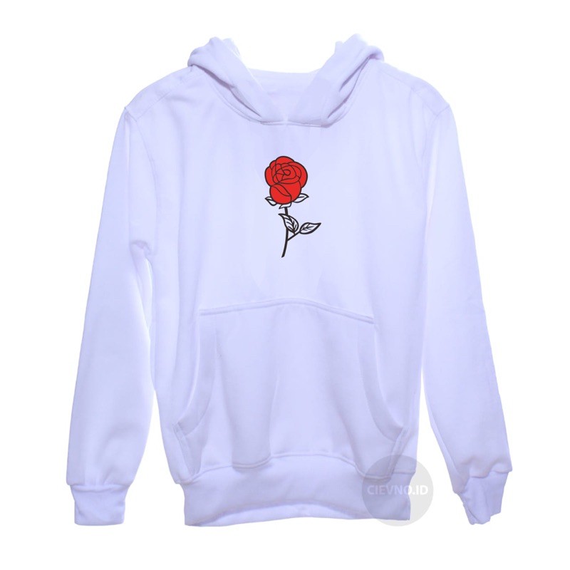 HOODIE ROSE RED SIZE M - XXXL