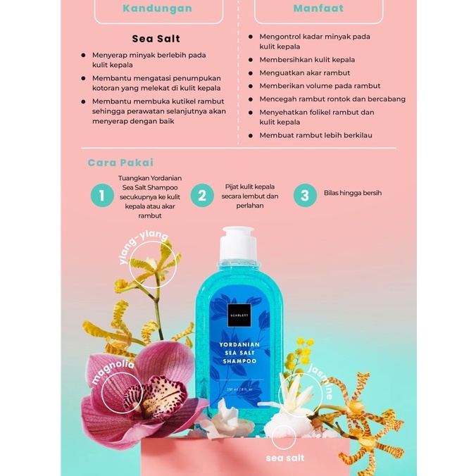 SCARLETT Yordanian Sea Salt Shampoo dan conditioner 250ml by Felicya Angelista