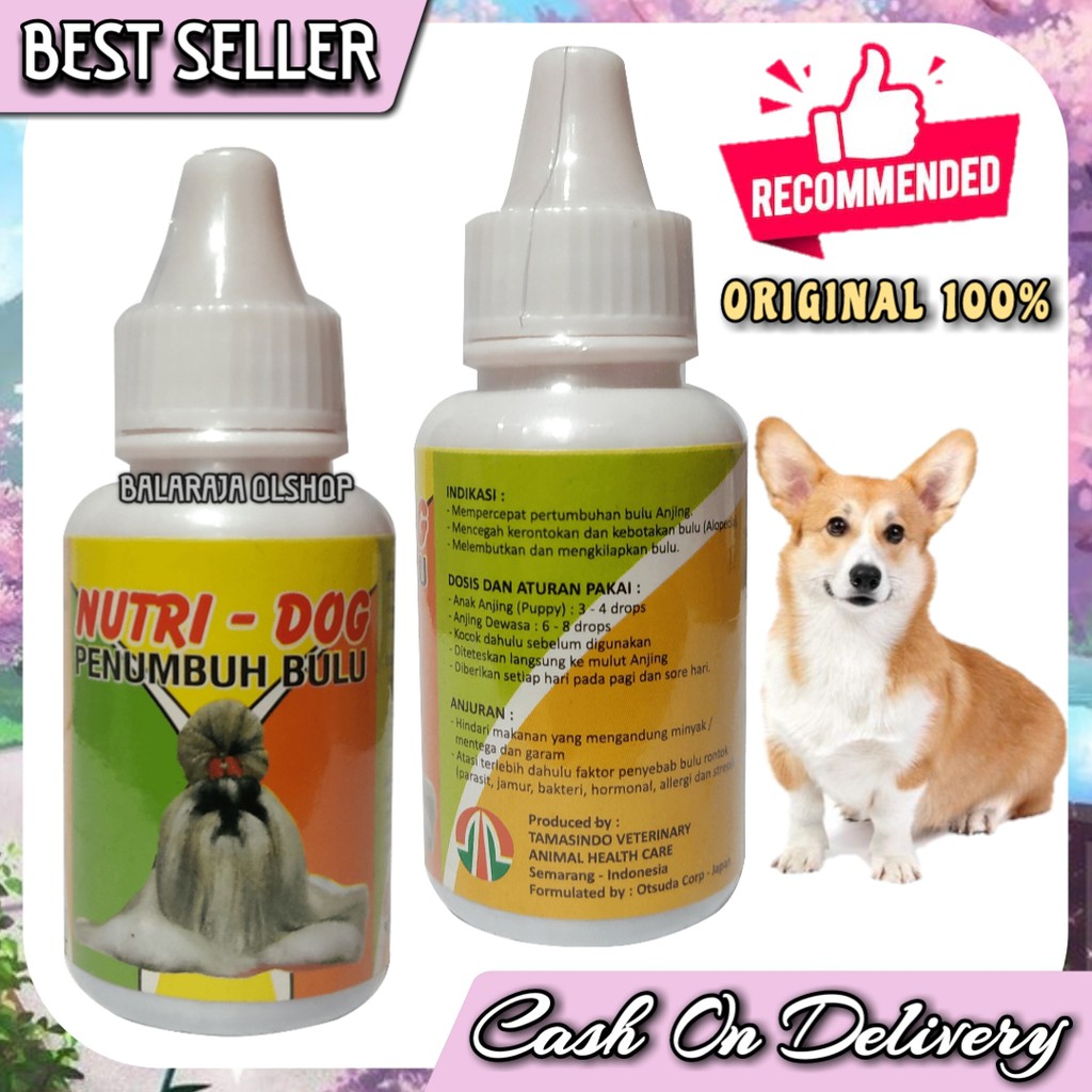 NUTRI DOG VITAMIN PENUMBUH BULU ANJING OBAT BULU RONTOK ANJING PUPPY - NUTRI DOG 30ML