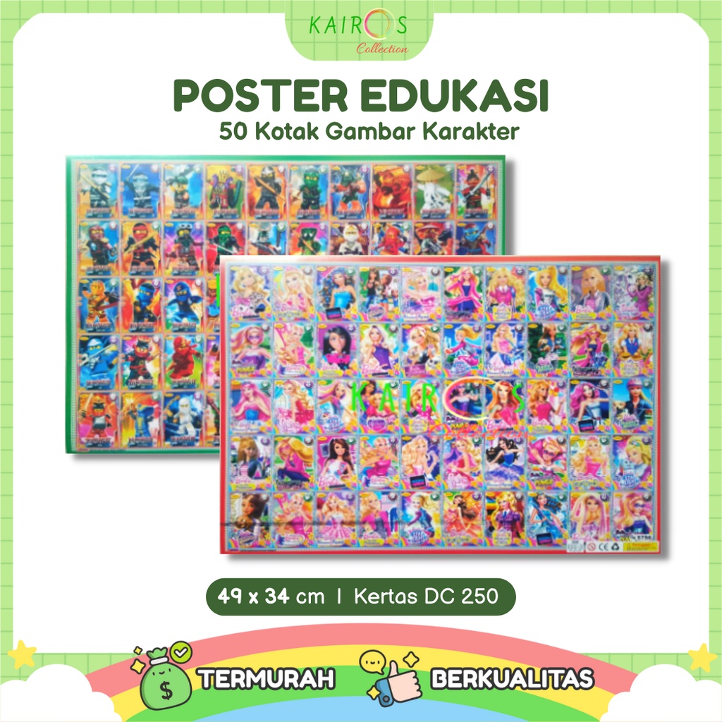 Poster Edukasi Karakter Anak Isi 50 Kotak