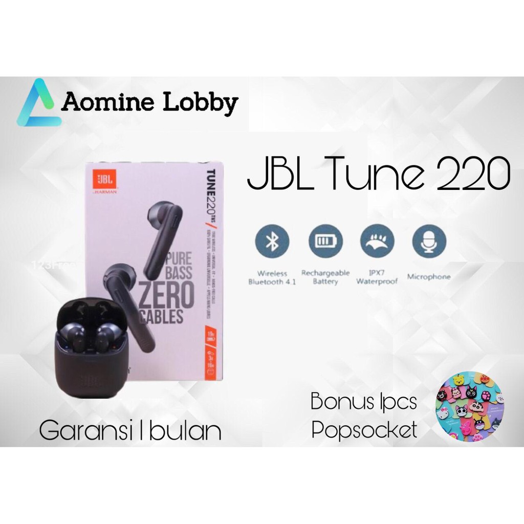 JBL TUNE 220 TWS TRUE WIRELESS HEADSET BLUETOOTH EARPHONE EARBUDS T220