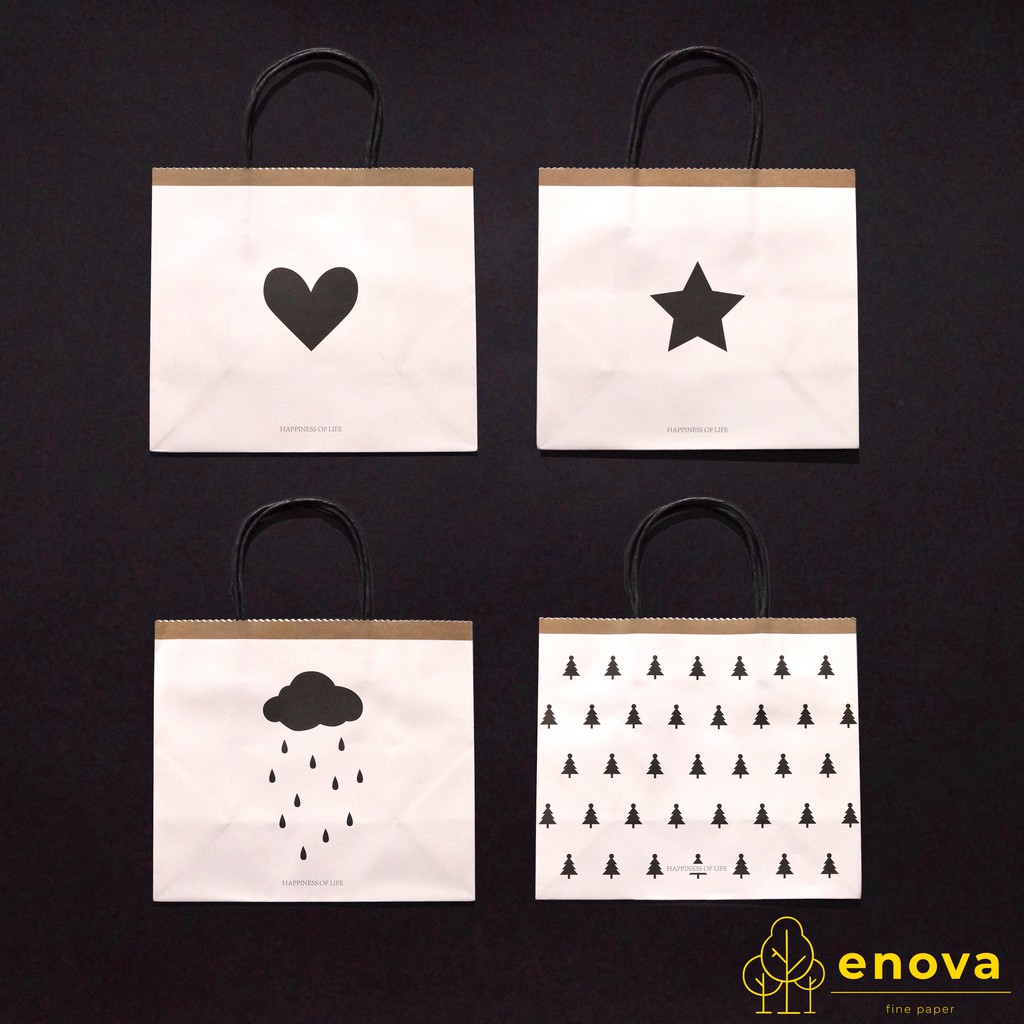 

Paper Shopping Bag / Gift Bag Simple Shapes Horizontal 22x25cm