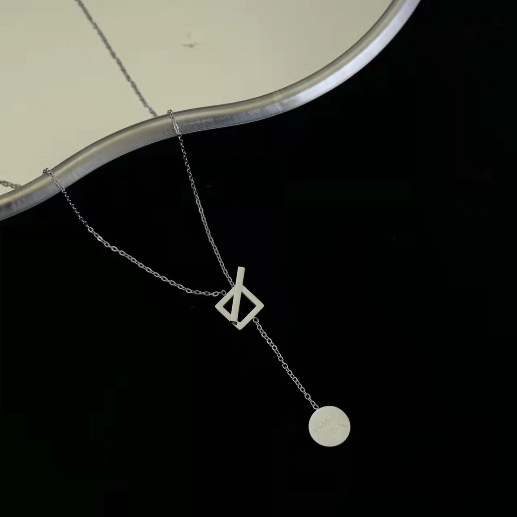 Kalung Rantai Rumbai Panjang Desain Tulisan Good Luck Gaya Korea Untuk Wanita