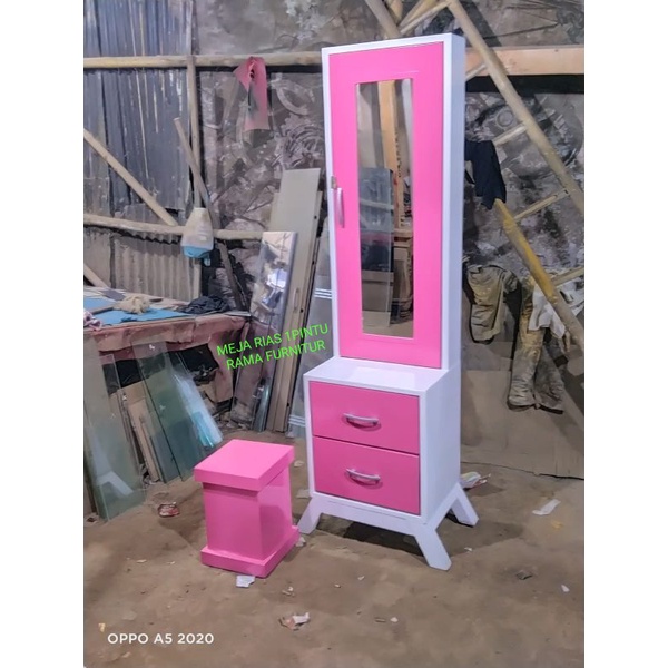 meja rias meja kaca tolet dandan mekup cermin laci pintu dalam + bangku