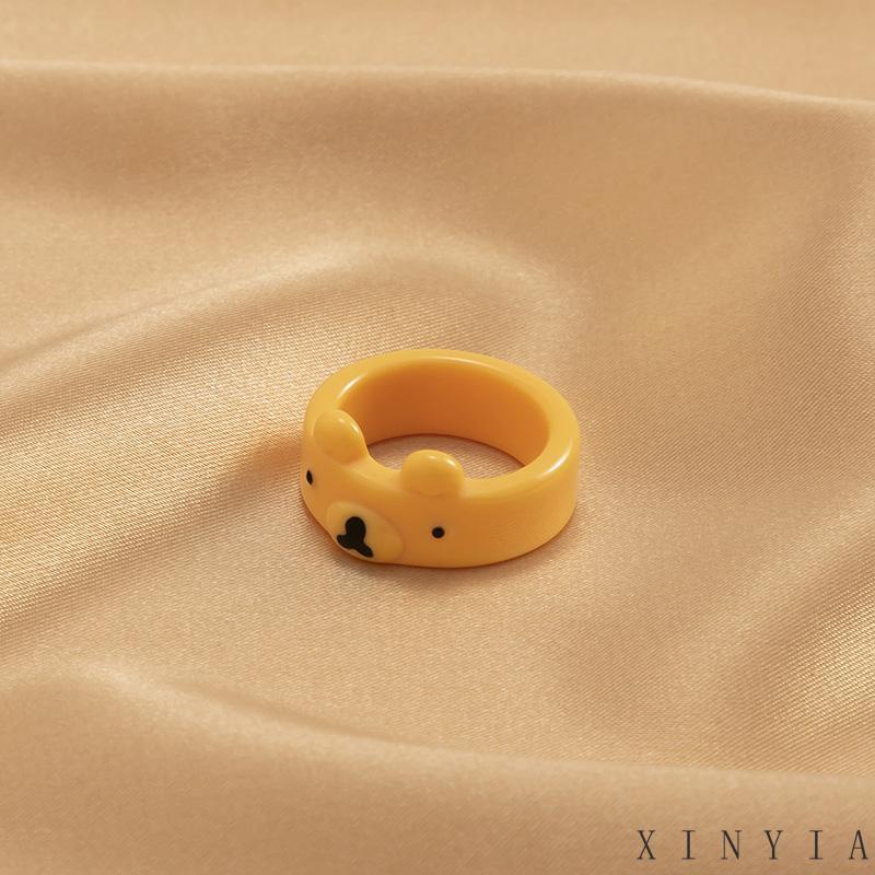 Xia.id Cincin Desain Kartun Beruang Lucu Bahan Resin