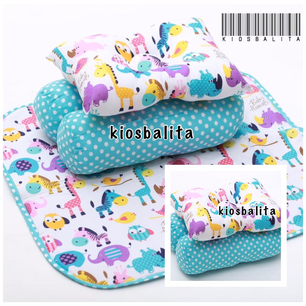 MATRAS PERLAK SET ALAS OMPOL WATERPROOF KASUR BAYI  / PERLENGKAPAN BAYI  KADO ANIMAL ZOO