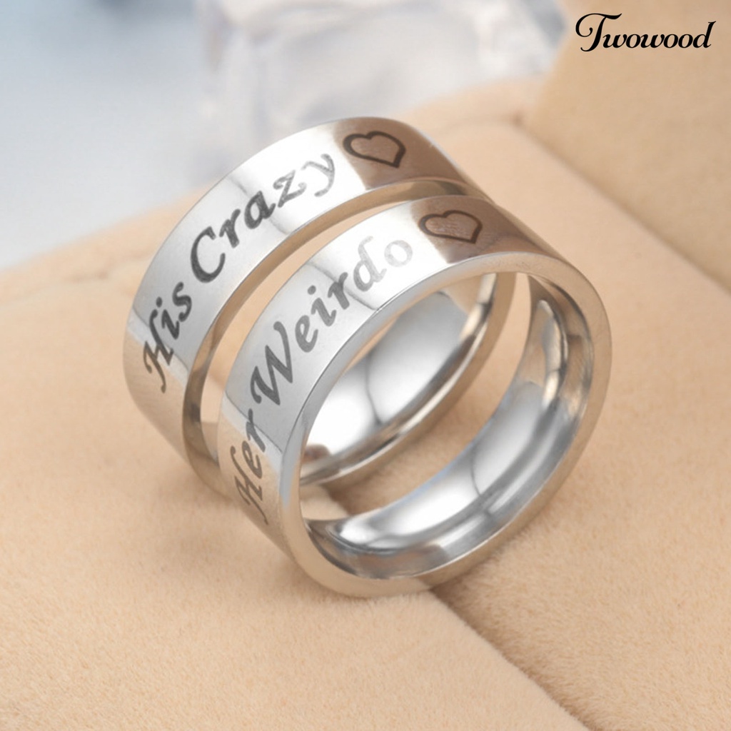 Cincin Pasangan Motif Ukir His Crazy Untuk Hari Valentine