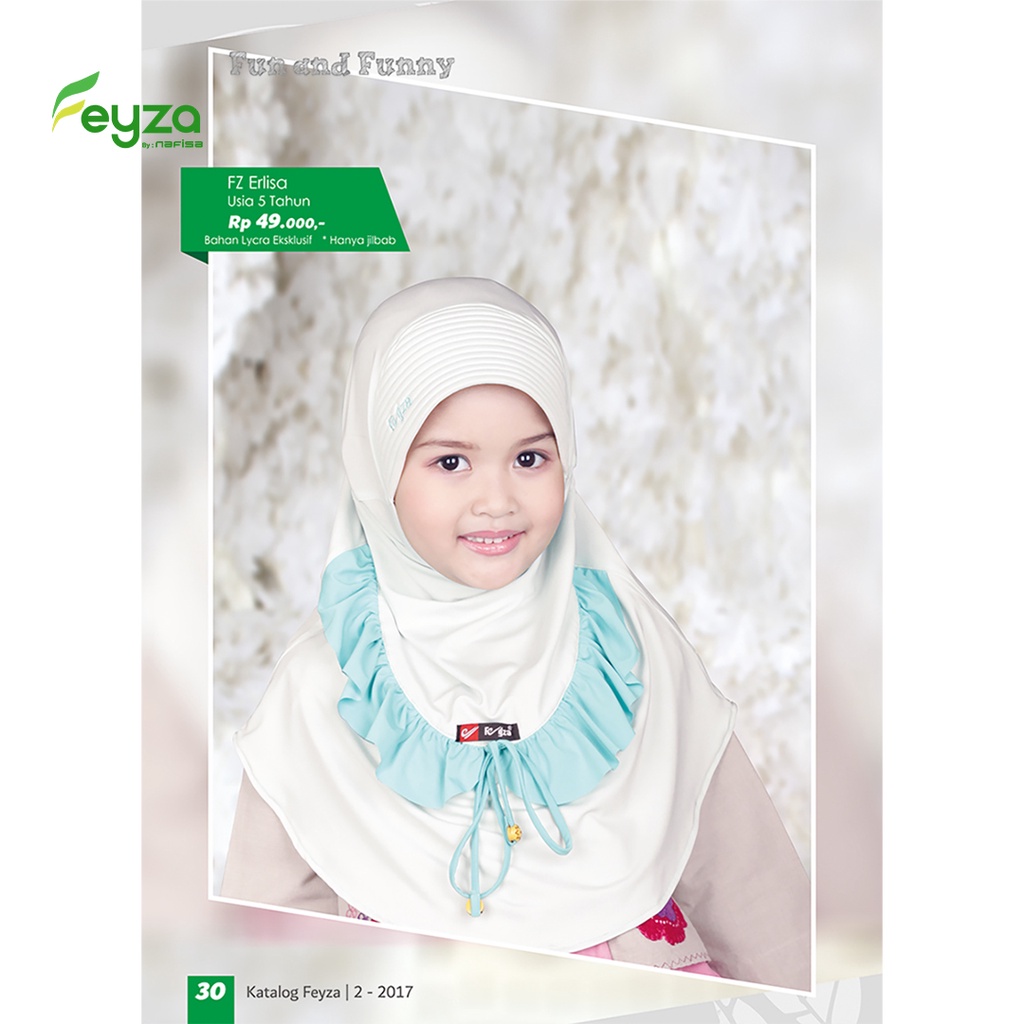 Hijab Anak - Feyza Erlisa - Hijab Anak Bergo Instan Bahan Kaos Usia 4-5 Tahun - Rempel Anak