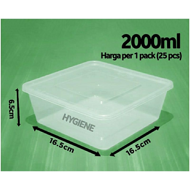 Kotak Makan Persegi 2000ml / Tinwall 2000ml